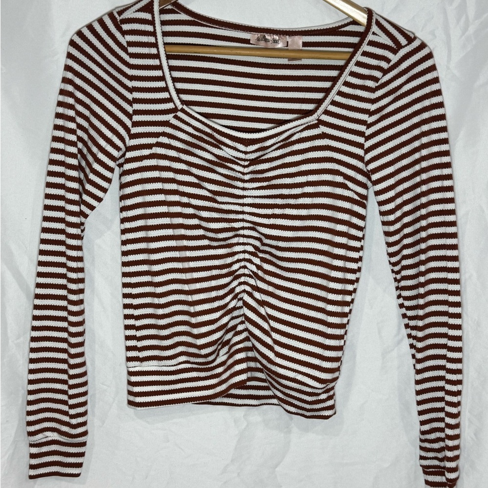 Buckle | Willow & Root | Striped Long Sleeve Cinched Top | XS